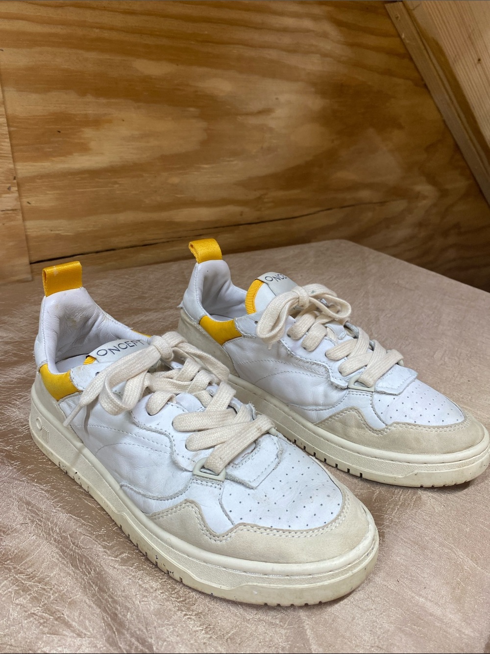 ONCEPT White & Yellow Women’s Sneakers - Playoff F22 Phoenix walking style
